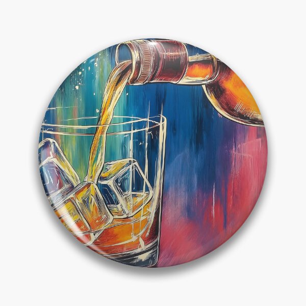 Item preview, Raise the Glass High - A Whiskey Pour in Motion in a Burst of Abstract Vivid Colors Digital AI Art designed and sold by OlfactoART Studio.