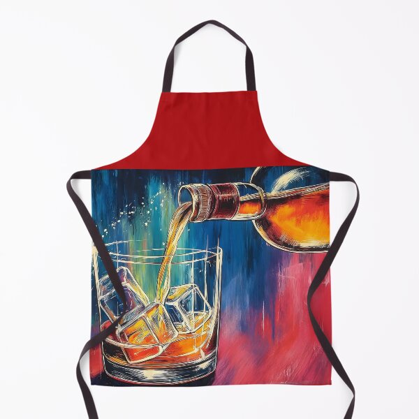 Item preview, Raise the Glass High - A Whiskey Pour in Motion in a Burst of Abstract Vivid Colors Digital AI Art designed and sold by OlfactoART Studio.