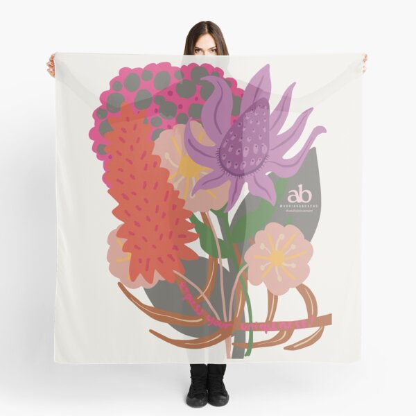 Item preview, Orange purple flowers bouquet designed and sold by Soulful Art.