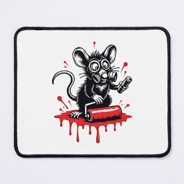 Item preview, Urban Rebel Rat – Monochrome Stencil with Red Paint designed and sold by Creative Spark.