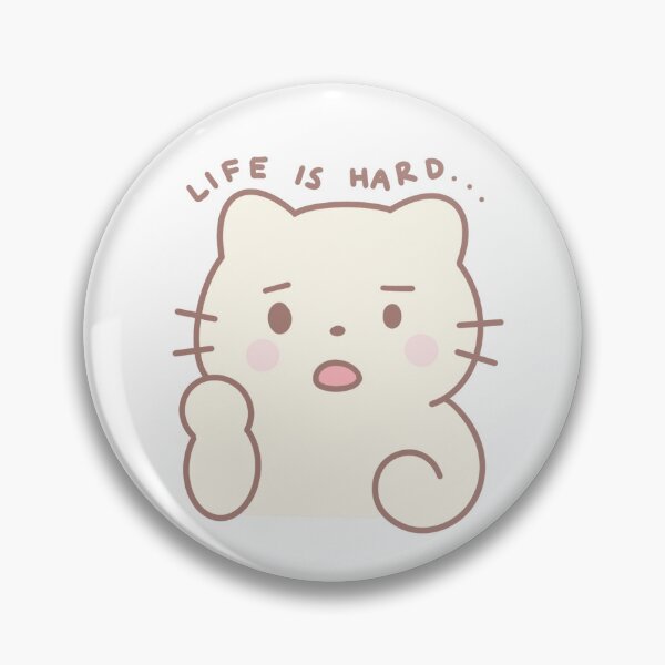 Item preview, Life Is Hard Cute Cat Adulting Life Kawaii designed and sold by strawberrycups.