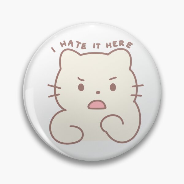 Item preview, I Hate It Here Cute Angry Kawaii Cat designed and sold by strawberrycups.
