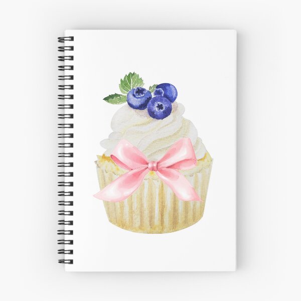 Item preview, Blueberry Cupcake with Pink Bow – Feminine Coquette Dessert Art Print designed and sold by DivinePassion.
