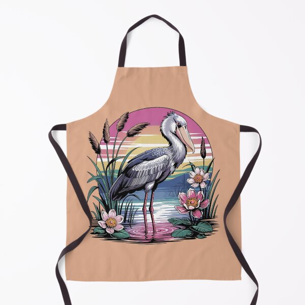 Artikelvorschau, Schuhschnabelstorch im Sonnenuntergang Feuchtgebiete Blumenkunst entworfen und verkauft von BirdsnStuff.