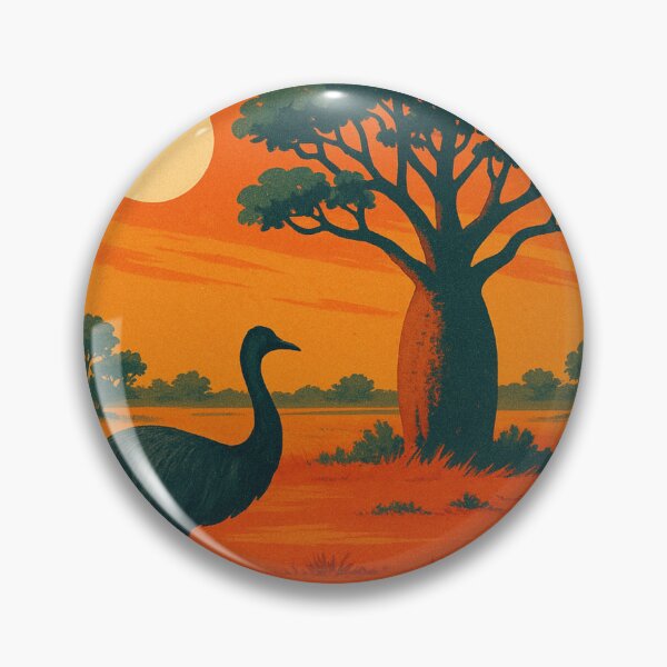 Item preview, Larrimah Outback Scene with Boab Tree and Emu, Northern Territory designed and sold by Places On Earth.