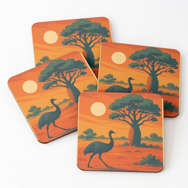 Item preview, Larrimah Outback Scene with Boab Tree and Emu, Northern Territory designed and sold by Places On Earth.