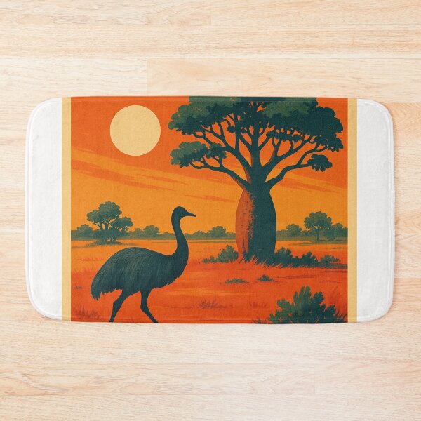 Item preview, Larrimah Outback Scene with Boab Tree and Emu, Northern Territory designed and sold by Places On Earth.