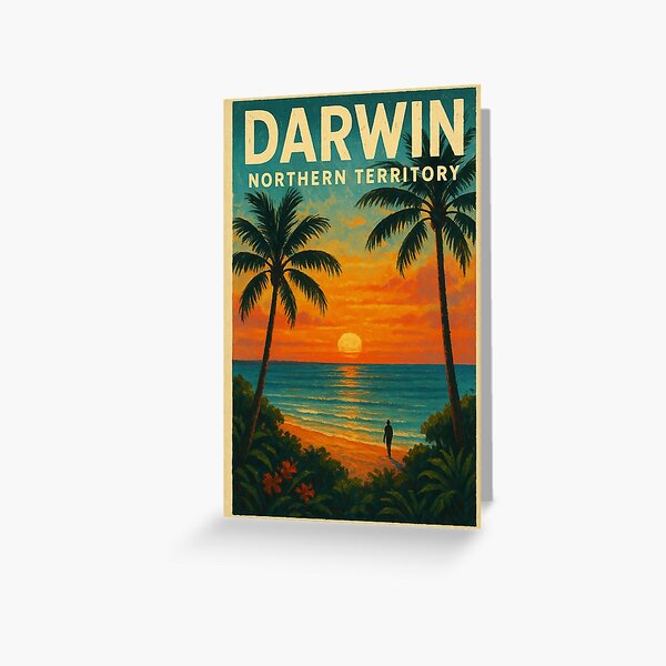 Vista previa del artículo con la obra «Paseo al atardecer en la playa Mindil, Darwin, Territorio del Norte», diseñado y vendido por Places On Earth.