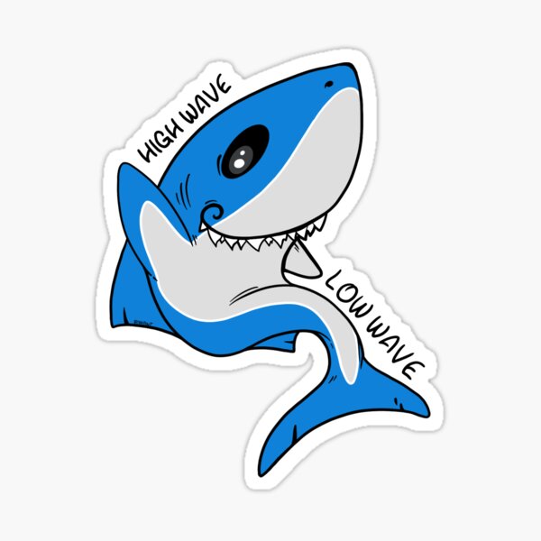 High wave & Low wave in sharks life Sticker