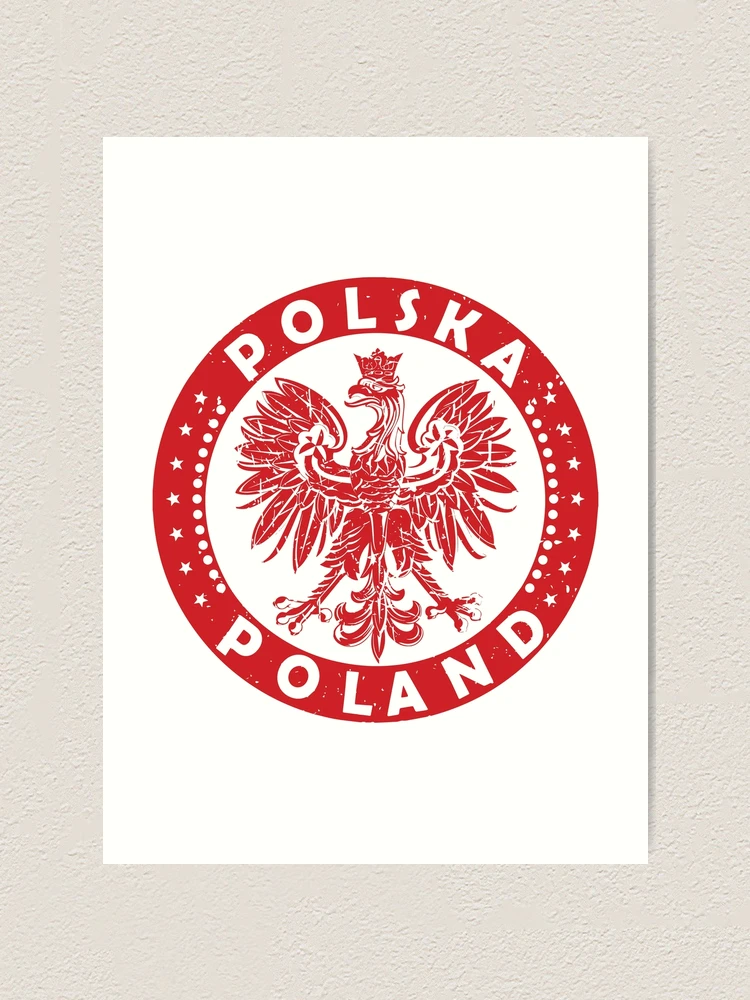 Polska Polish Eagle Vintage Distressed Poland Coat Of Arms Red