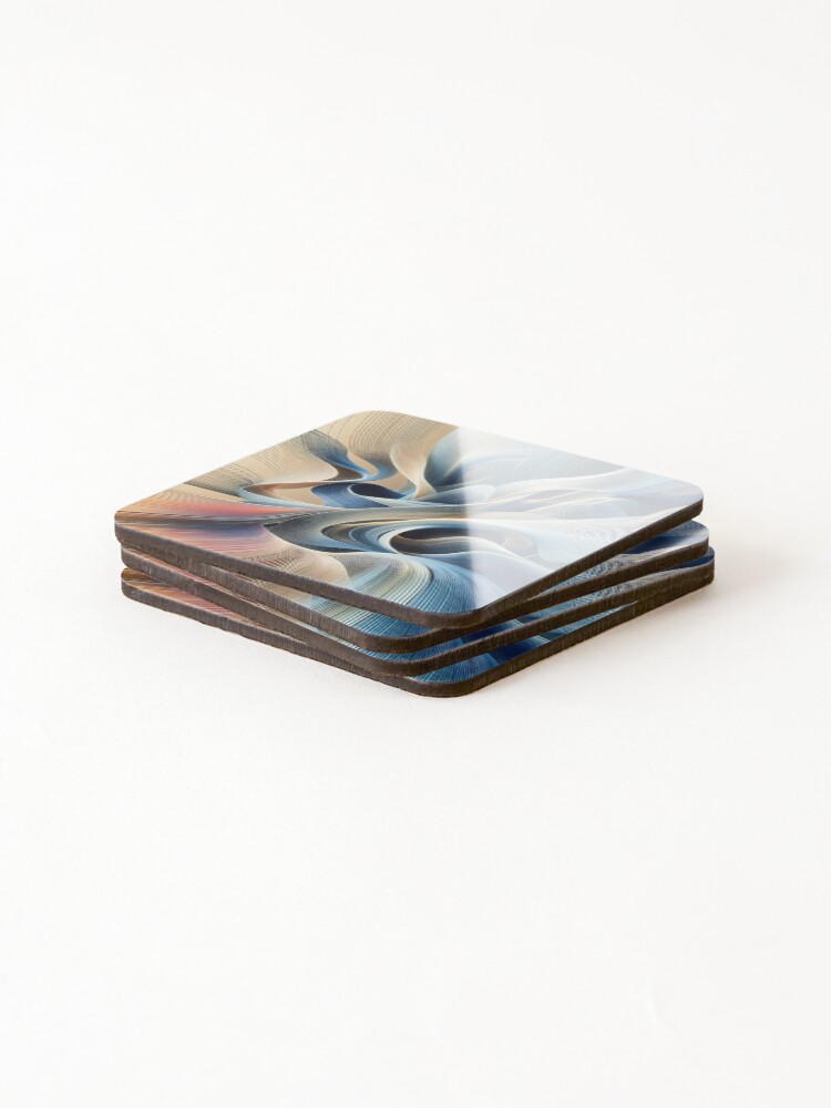 Thumbnail 4 of 5, Coasters (Set of 4), Abstract Ribbons designed and sold by Intriguing-Shop.