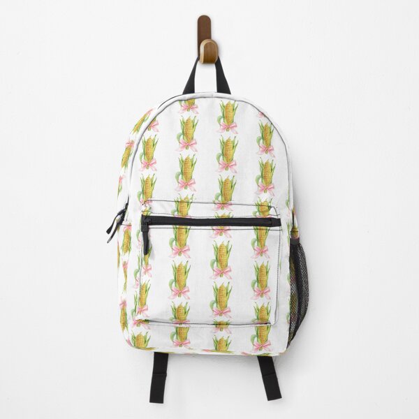 Item preview, Corn on the Cob with Pink Bow – Feminine Farmhouse Kitchen Art, Coquette Garden Harvest designed and sold by DivinePassion.