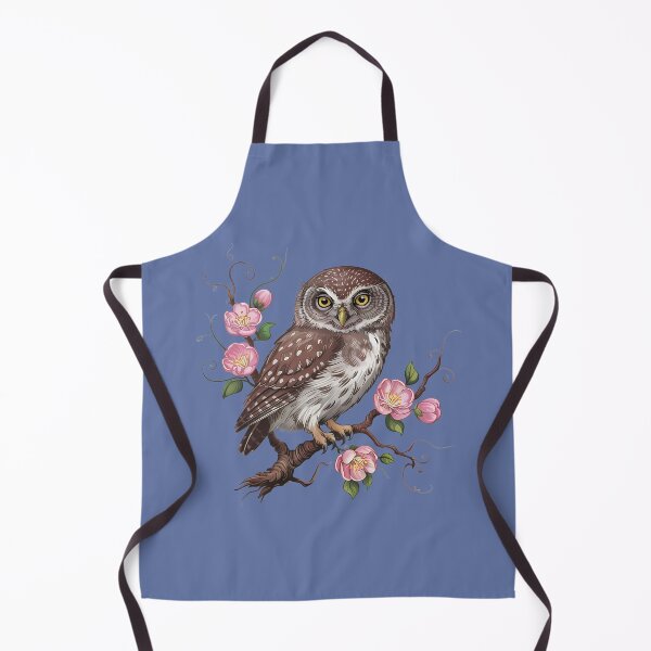 Item preview, Pygmy Owl with Blossoms Vintage Botanical Art designed and sold by BirdsnStuff.