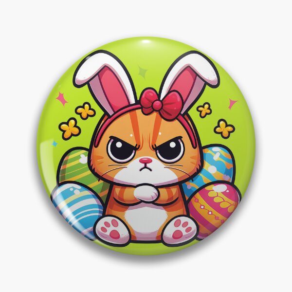 Item preview, angry bunny cat with easter eggs designed and sold by helenostore.