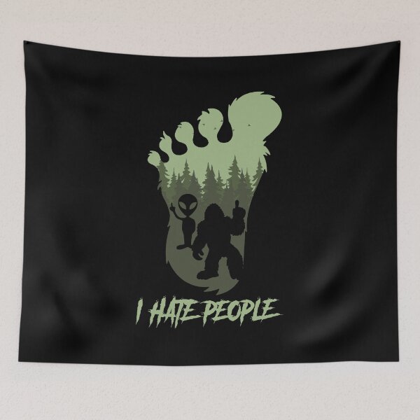 Item preview, I Hate People Bigfoot Sasquatch Alien Lovers Men Women Funny designed and sold by Spyshirt.