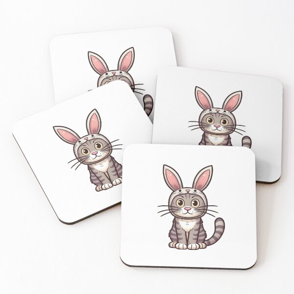 Item preview, surprised bunny cat  designed and sold by helenostore.