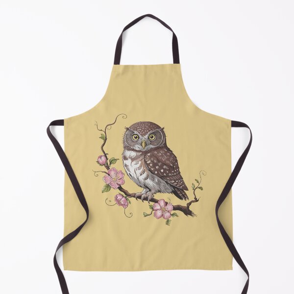 Item preview, Vintage Botanical Pygmy Owl with Blossoms  designed and sold by BirdsnStuff.