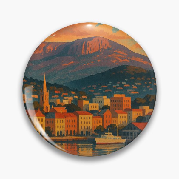 Item preview, Hobart Waterfront and Mount Wellington at Sunset, Tasmania designed and sold by Places On Earth.