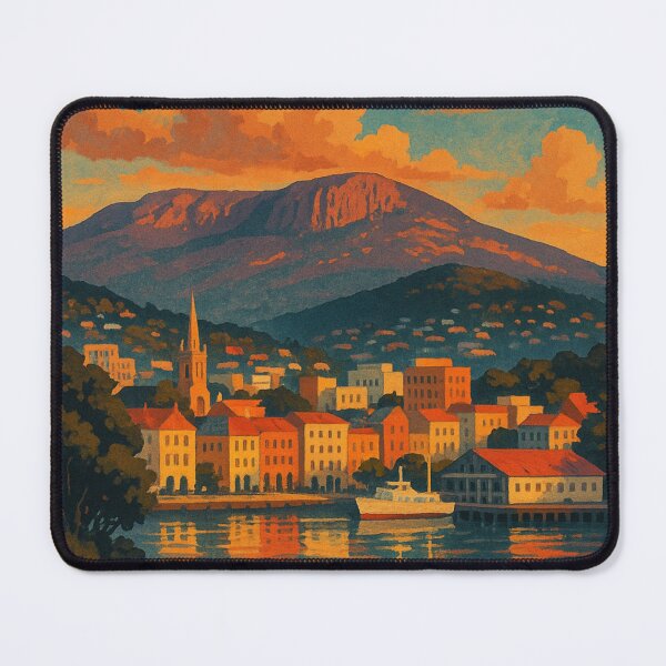 Item preview, Hobart Waterfront and Mount Wellington at Sunset, Tasmania designed and sold by Places On Earth.
