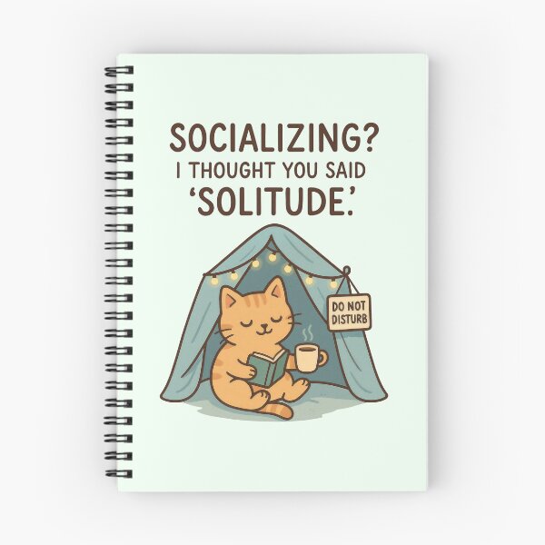 Item preview, Solitude Over Socializing – Cozy Cat Introvert Vibes designed and sold by PMestore.