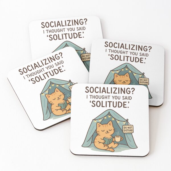Item preview, Solitude Over Socializing – Cozy Cat Introvert Vibes designed and sold by PMestore.