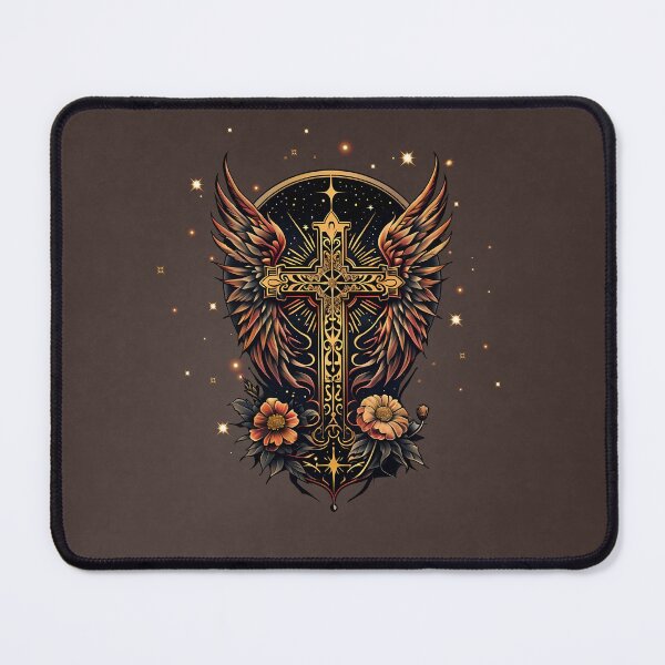 Item preview, A symbol of strength: The ornate cross with wings. designed and sold by nicky2342.