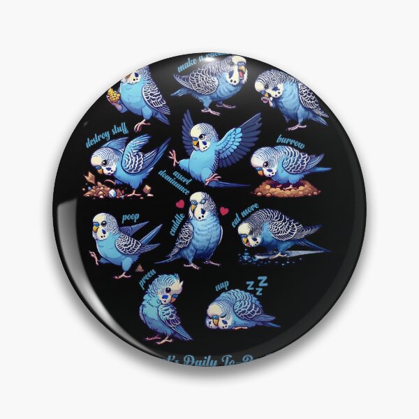Item preview, Budgerigar Daily To-Do List Blue Parakeet  Parrot Lover Birding designed and sold by Kimberley King Art  King Art.