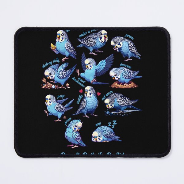 Item preview, Budgerigar Daily To-Do List Blue Parakeet  Parrot Lover Birding designed and sold by Kimberley King Art  King Art.