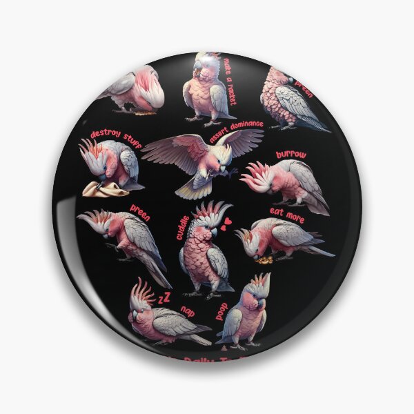 Item preview, Cockatoo Galah Daily To-Do List Pink Parrot Lover Birding designed and sold by Kimberley King Art  King Art.