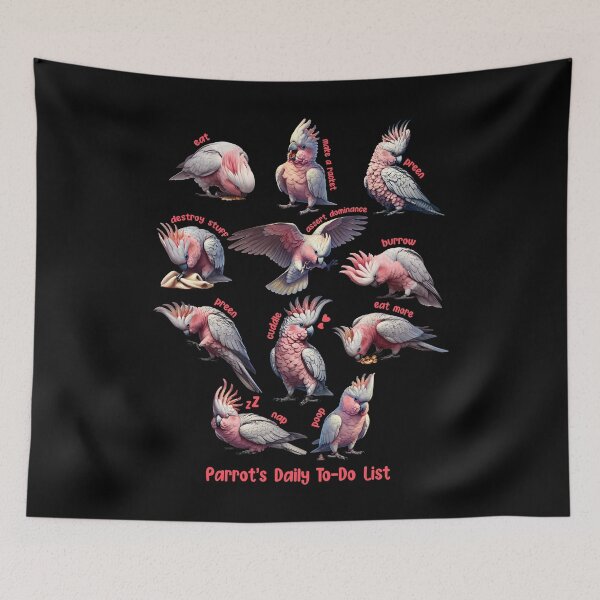 Item preview, Cockatoo Galah Daily To-Do List Pink Parrot Lover Birding designed and sold by Kimberley King Art  King Art.