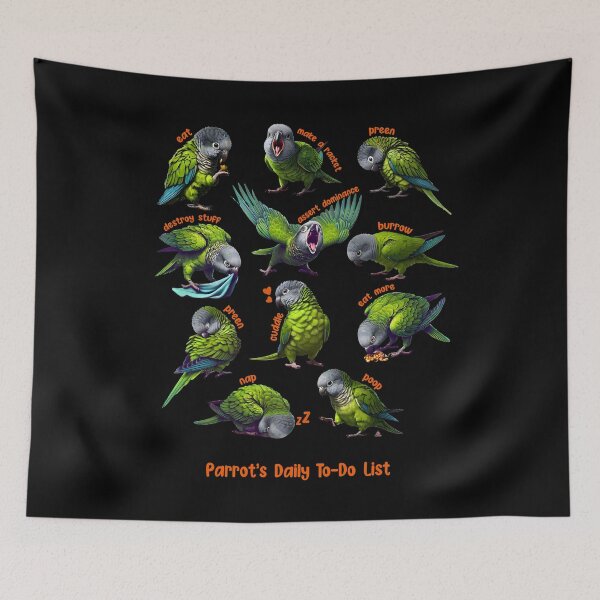 Item preview, Dusky Conure Daily To-Do List Parrot Lover Birding designed and sold by Kimberley King Art  King Art.