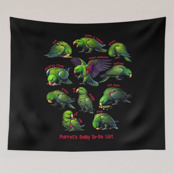 Item preview, Green Eclectus Daily To-Do List Parrot Lover Birding designed and sold by Kimberley King Art  King Art.