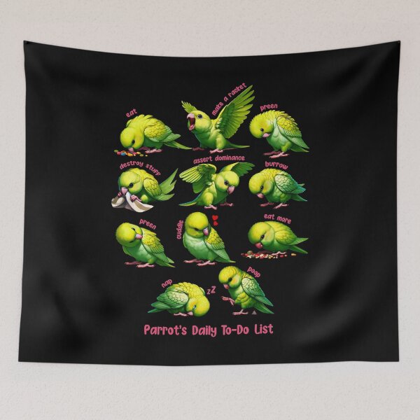 Item preview, Green Parrotlet Daily To-Do List Parrot Lover Birding designed and sold by Kimberley King Art  King Art.