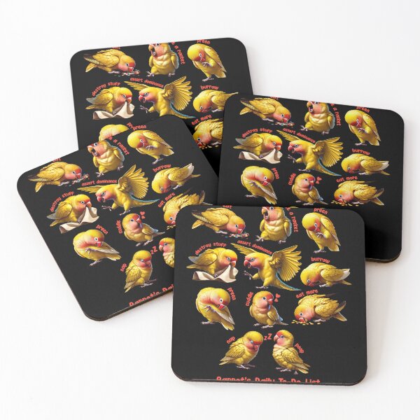 Item preview, Rosy-Faced Yellow Lovebird Daily To-Do List Parrot Lover Birding designed and sold by Kimberley King Art  King Art.