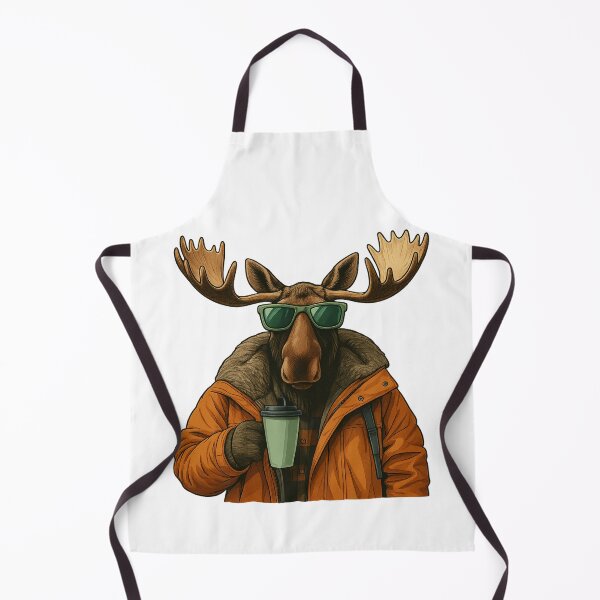 Item preview, Cool Moose with Coffee – Winter Vibes in Style designed and sold by PrintaZaur.