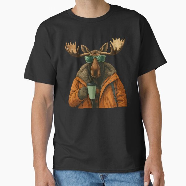 Item preview, Cool Moose with Coffee – Winter Vibes in Style designed and sold by PrintaZaur.
