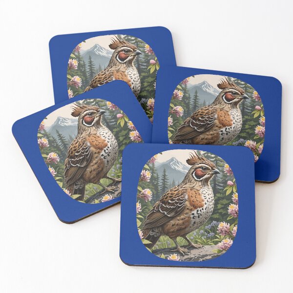 Item preview, Ruffed Grouse And Mountain Laurel Flowers designed and sold by taiche.