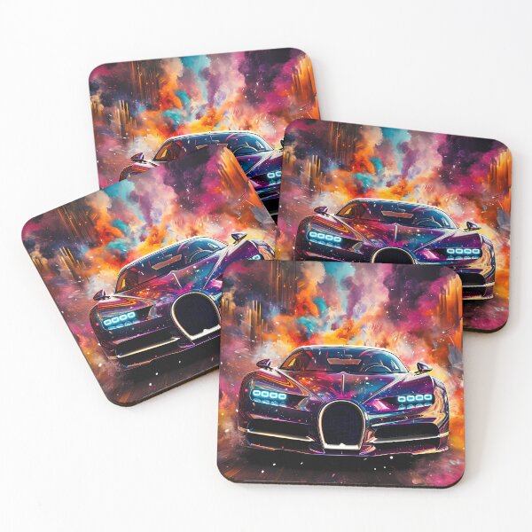 Item preview, Futuristic Hypercar In Explosive Neon Artwork designed and sold by RevUpDesign.