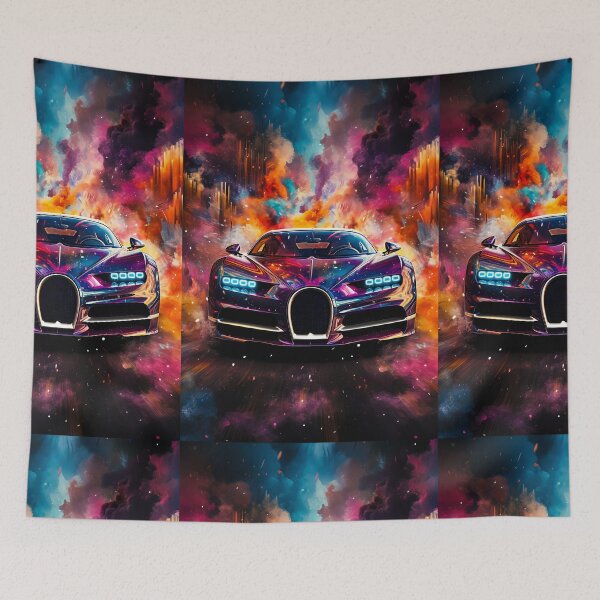 Item preview, Futuristic Hypercar In Explosive Neon Artwork designed and sold by RevUpDesign.