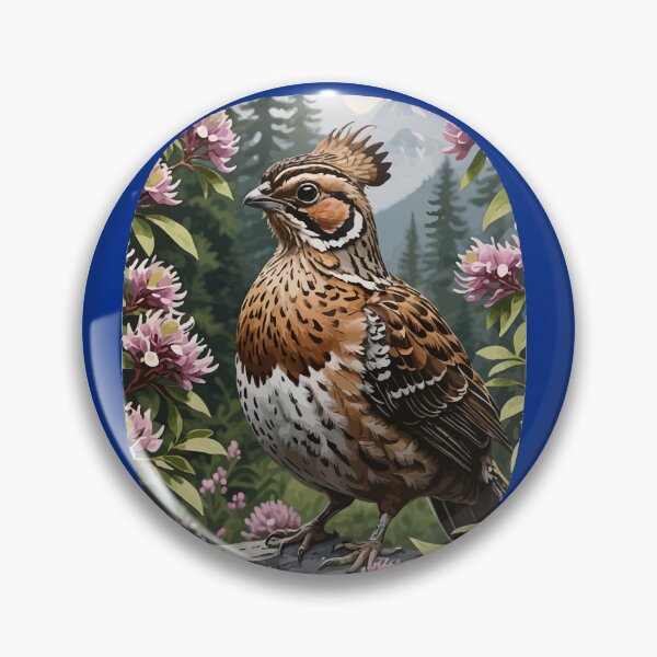 Item preview, Ruffed Grouse Surrounded By Mountain Laurel Flowers designed and sold by taiche.