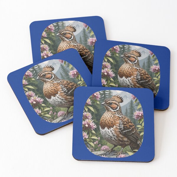 Item preview, Ruffed Grouse Surrounded By Mountain Laurel Flowers designed and sold by taiche.