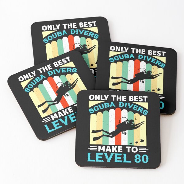Item preview, Level 80 Scuba Divers Retro Scuba Diving Art designed and sold by Back2Collage.