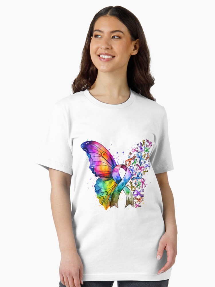 Thumbnail 2 of 7, Essential T-Shirt, Anticancer butterfly ribbon designed and sold by starchim01.