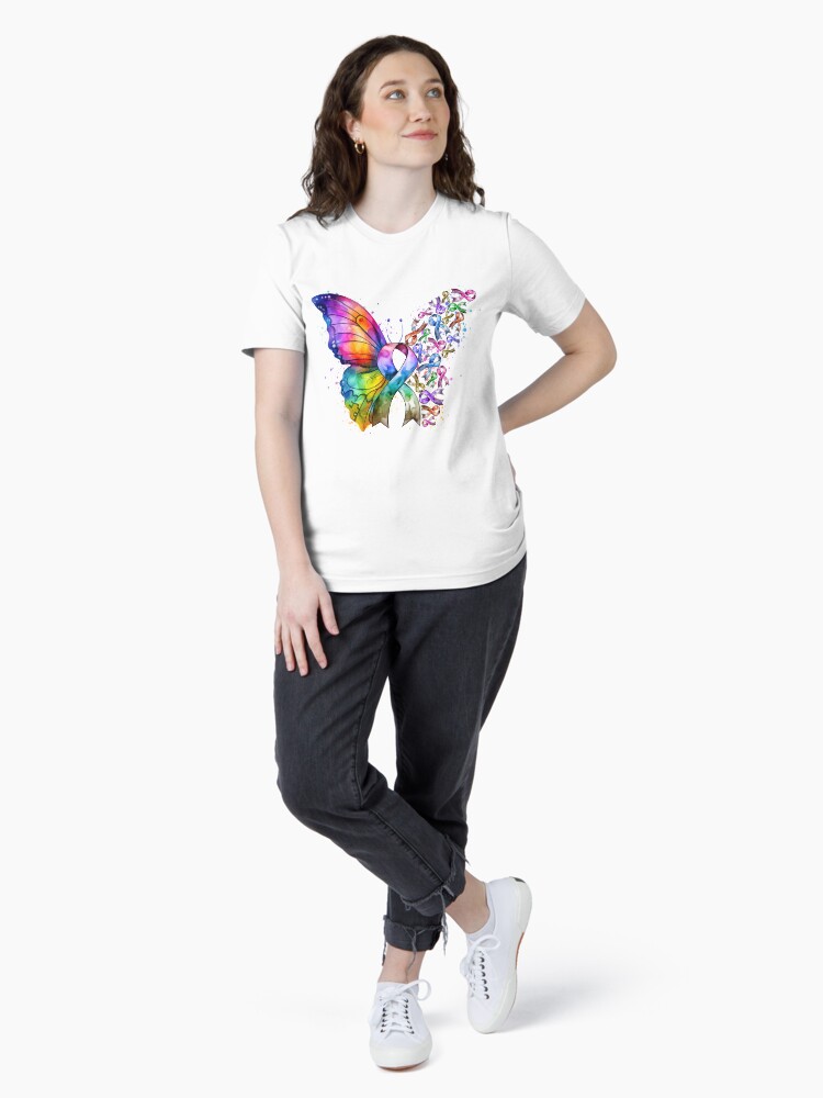 Thumbnail 4 of 7, Essential T-Shirt, Anticancer butterfly ribbon designed and sold by starchim01.