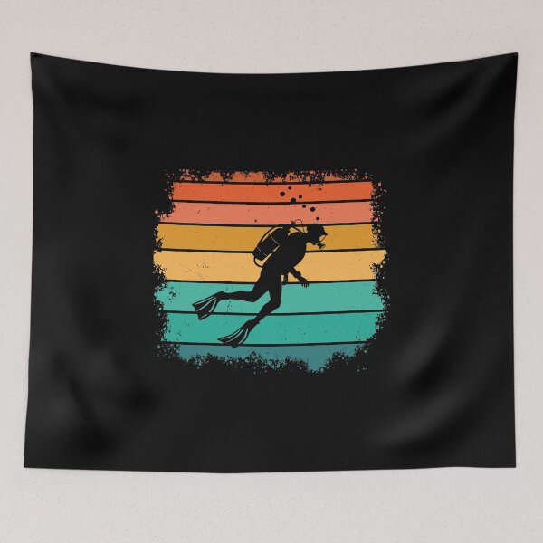 Item preview, Retro Scuba Diving Art designed and sold by Back2Collage.