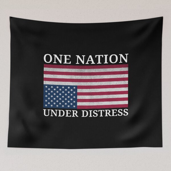 Item preview, One Nation Under Distress American Flag Upside Down - Anti Trump designed and sold by PixVib.