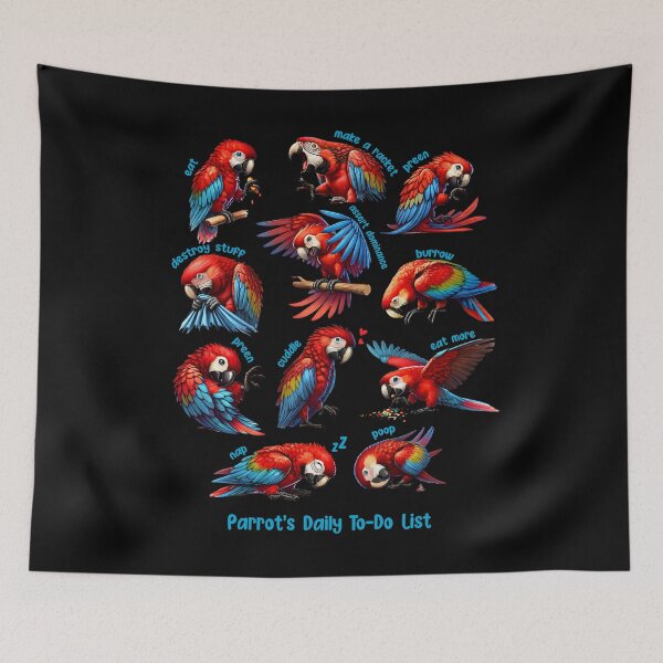Item preview, Scarlet Macaw Daily To-Do List Parrot Lover Birding designed and sold by Kimberley King Art  King Art.