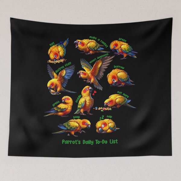 Item preview, Sun Conure Daily To-Do List Parrot Lover Birding designed and sold by Kimberley King Art  King Art.