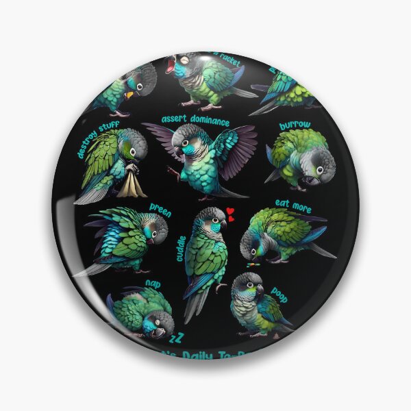 Item preview, Turquoise Green Cheeked Conure Daily To-Do List Parrot Lover Birding designed and sold by Kimberley King Art  King Art.