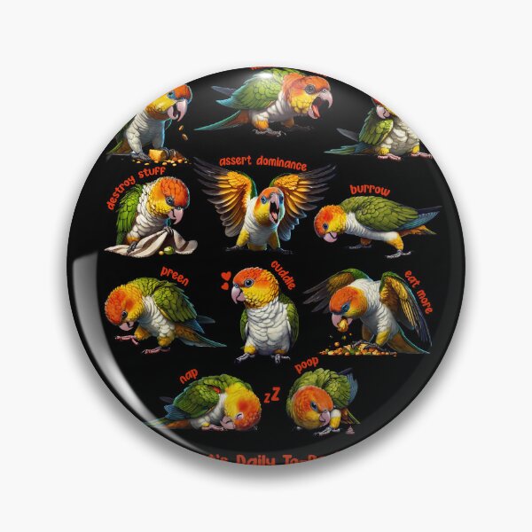 Item preview, White Bellied Caique Daily To-Do List Parrot Lover Birding designed and sold by Kimberley King Art  King Art.
